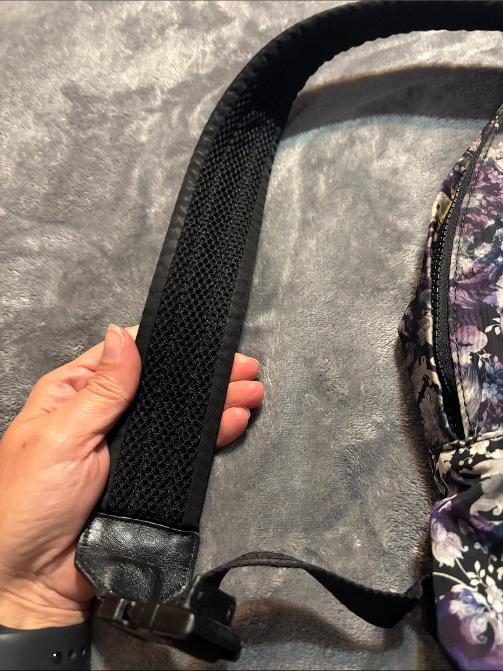 Versace Purple Floral  Backpack with Silver Medusa Accent - Picture 7 of 17